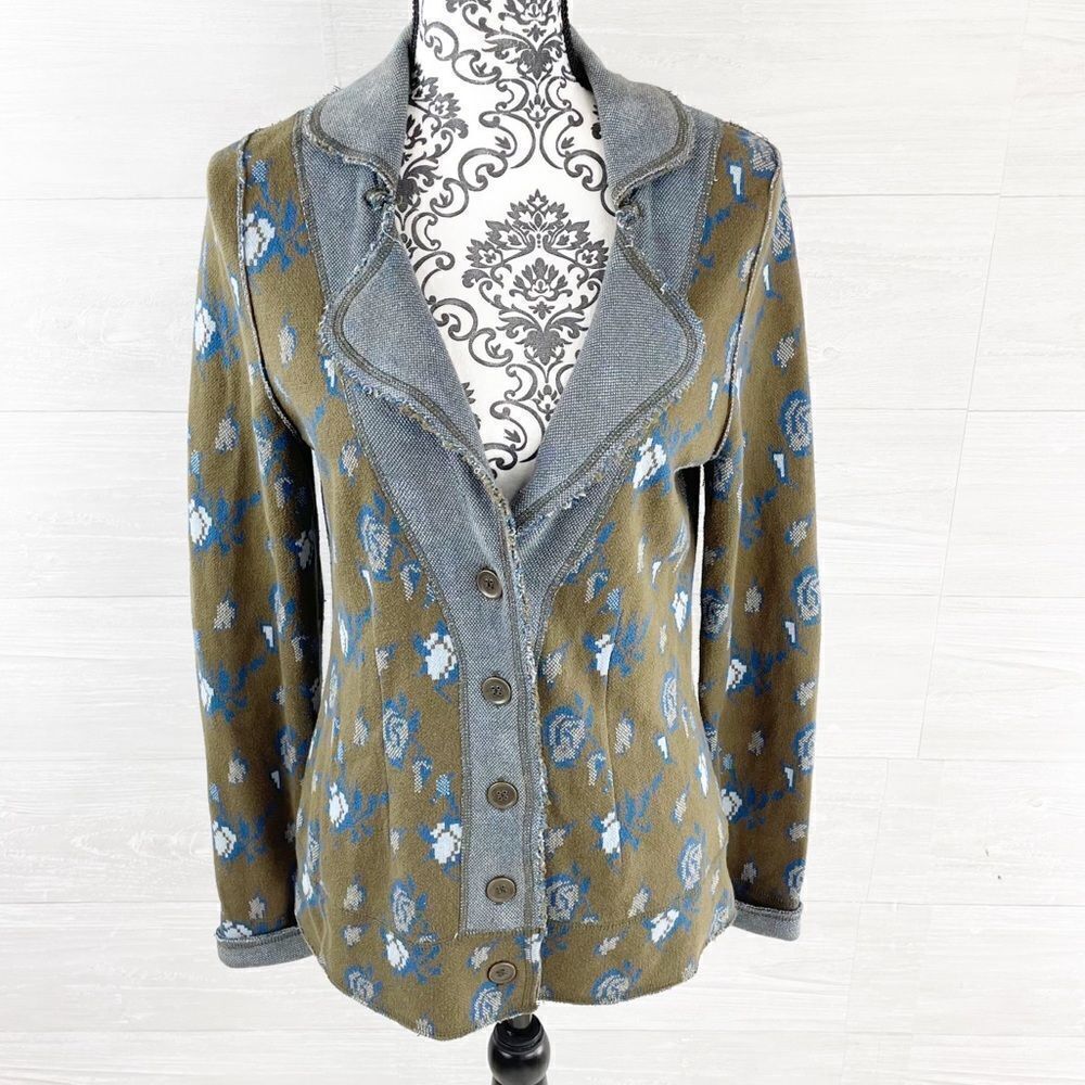 Anthropologie HWR Monogram Rose Jacquard Jacket - Picture 3 of 9